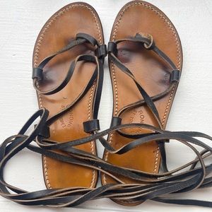 Bikini Double Tanned Leather Sandals